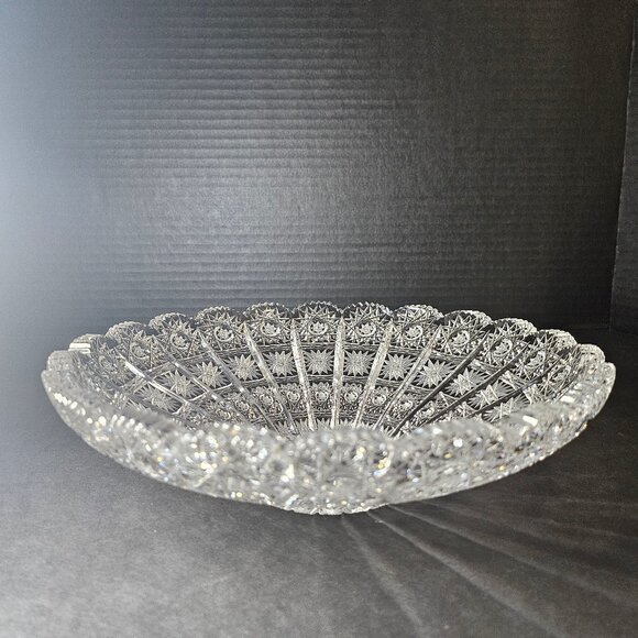 Rare Vintage European Czech Brilliant Cut Glass Handcut Queen Lace 24% Lead Crys - Picture 2 of 12